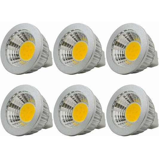 6 Units, Mr16/Gu5.3 Cob LED Bulb, 3W / 210Lm, Dc 12V, Warm White 2700K, Equivalent To 20W Halogen Bulb, V1188-MS-227-2186