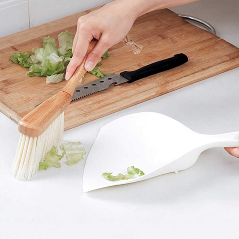 Mini Dustpan, 2 Pack Portable Wooden Dustpan And Brush, Small Multi-Function Broom For Sofas, Desk, Keyboards V1188-MS-227-2201