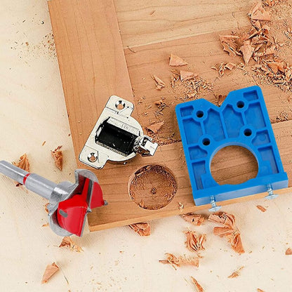 1 pcs Hinge Jig Drill Bit Sets, Hole Locator Bits, Drilling Jig For Hinges (35Mm Hinge Drilling Jig + Drill V1188-MS-227-2206