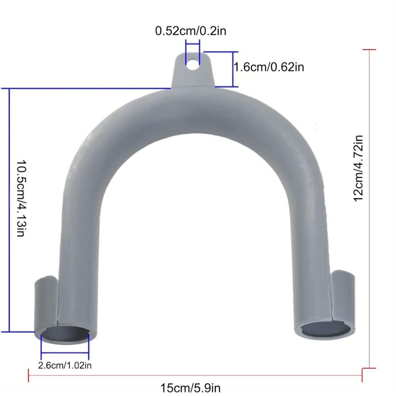 2 pcs Washing Machine Drain Hose Hooks - U Shape V1188-MS-227-2210