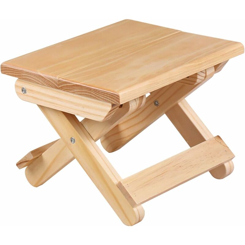 Solid Wood Folding Step Stool For Home, Play, Fishing, Garden, 24X19X17.8 Cm V1188-MS-227-2212