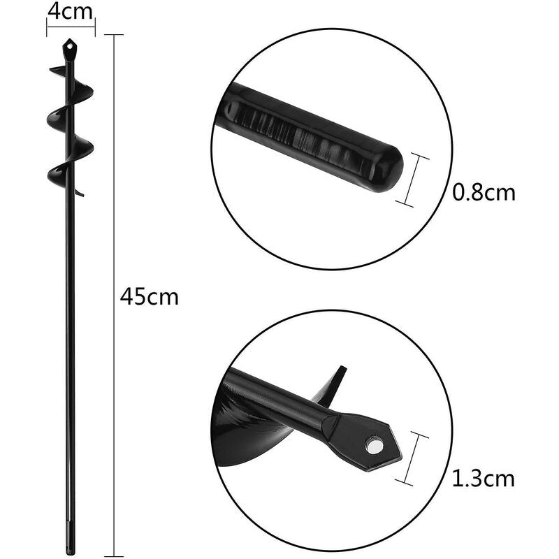 Garden Auger Drill Bit 4X45Cm, Practical Planting Tool For Planting Bedding Bulb Seedlings, Spiral Garden V1188-MS-227-2215