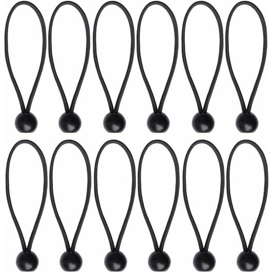 12 pcs Black Tarpaulin Bungees Balls Tarp Bungee Cord For Banner, Tarpaulins, Pavilions, Tents, Tent Bungee V1188-MS-227-2223