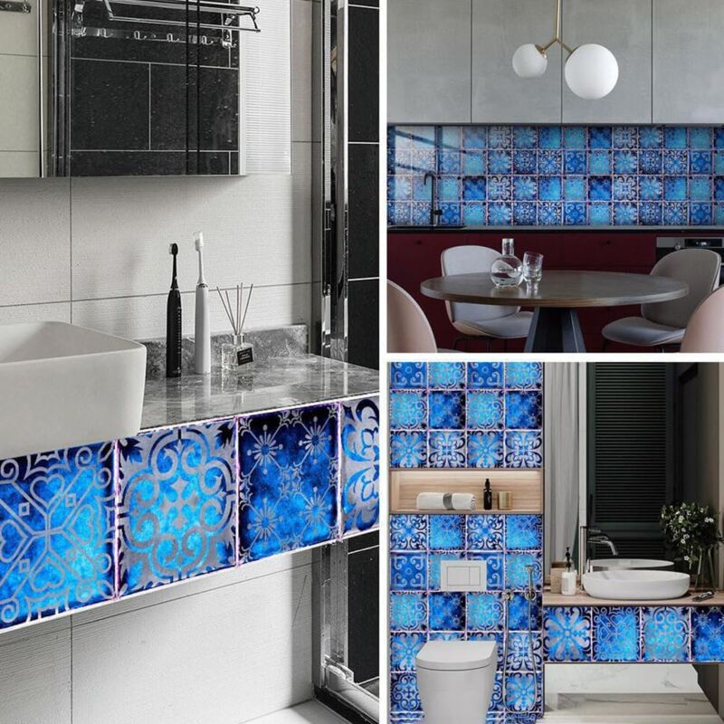 10 pcs Wall Tile Stickers Self Adhesive Tile Sticker Wallpaper For Kitchen Living ROom Bathroom Home Decor V1188-MS-227-2228