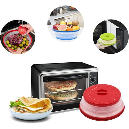 Foldable Microwave Cover, 2 Pieces Foldable Microwave Cover, Food Heating Cover Microwave Splatter Cover With V1188-MS-227-2231