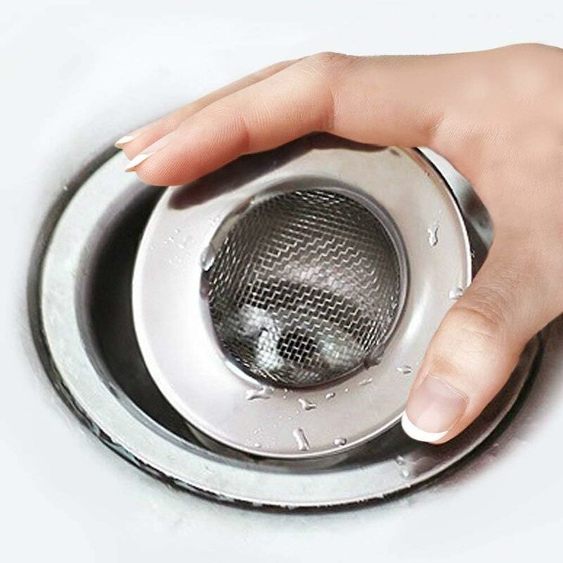 Sink Strainer For Shower - Plug Hole Hair Catcher - Kitchen Sink Stoppers - Stainless Steel Mesh Sink Drain V1188-MS-227-2237