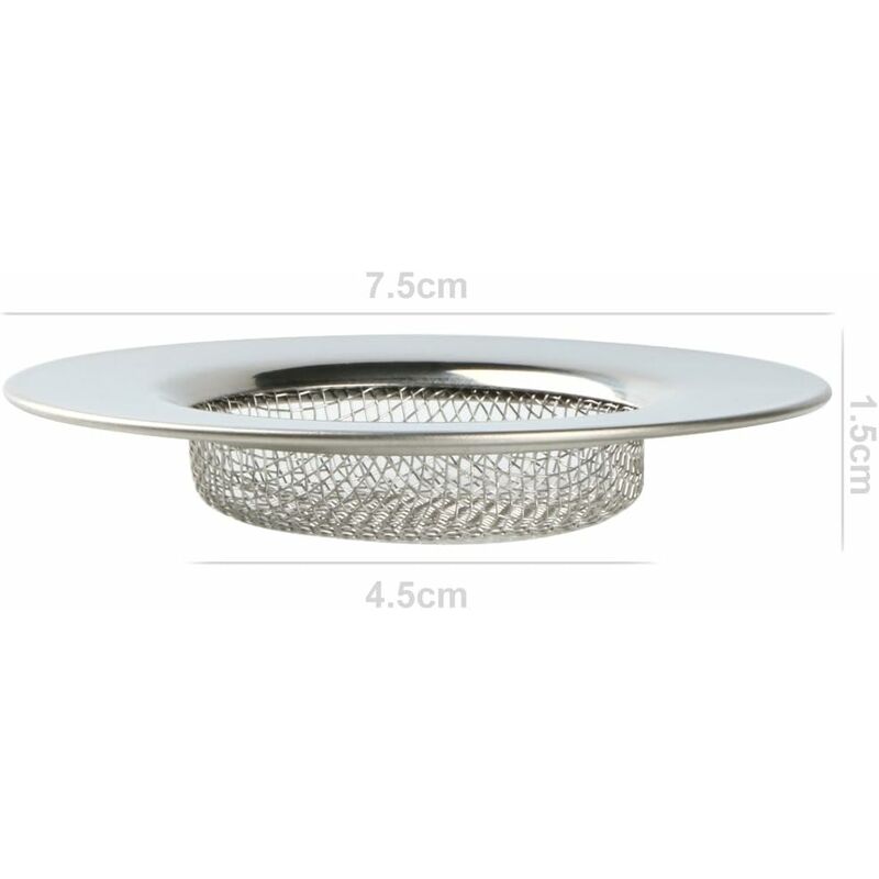 Sink Strainer For Shower - Plug Hole Hair Catcher - Kitchen Sink Stoppers - Stainless Steel Mesh Sink Drain V1188-MS-227-2237