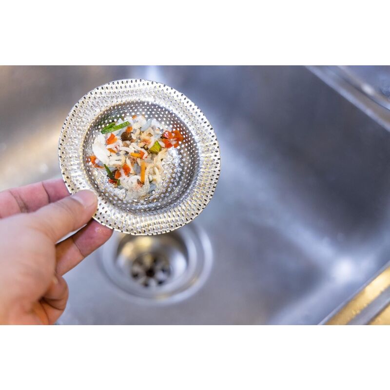Sink Strainer For Shower - Plug Hole Hair Catcher - Kitchen Sink Stoppers - Stainless Steel Mesh Sink Drain V1188-MS-227-2237