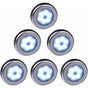 Wireless LED Motion Sensor Light For Closet, Stairs, Hallway, Kitchen, Bedroom (6 pcs) (Silver Shell (White V1188-MS-227-2239