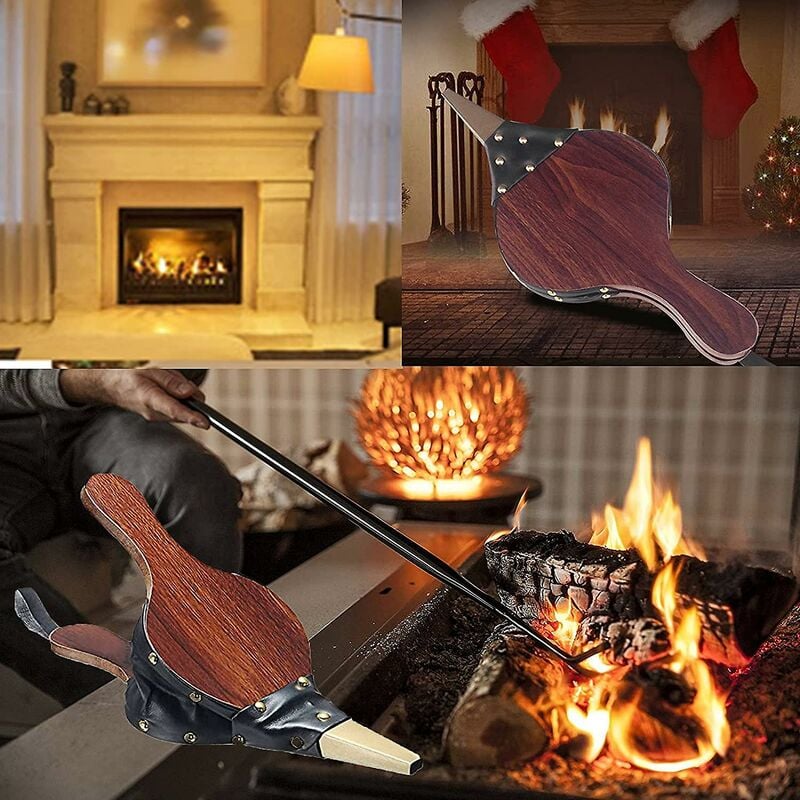 Fireplace Bellows, Wood Fire Blower, Fireplace Bellows, Wood Fire Bellows, With Strap, For Barbecue, V1188-MS-227-2240