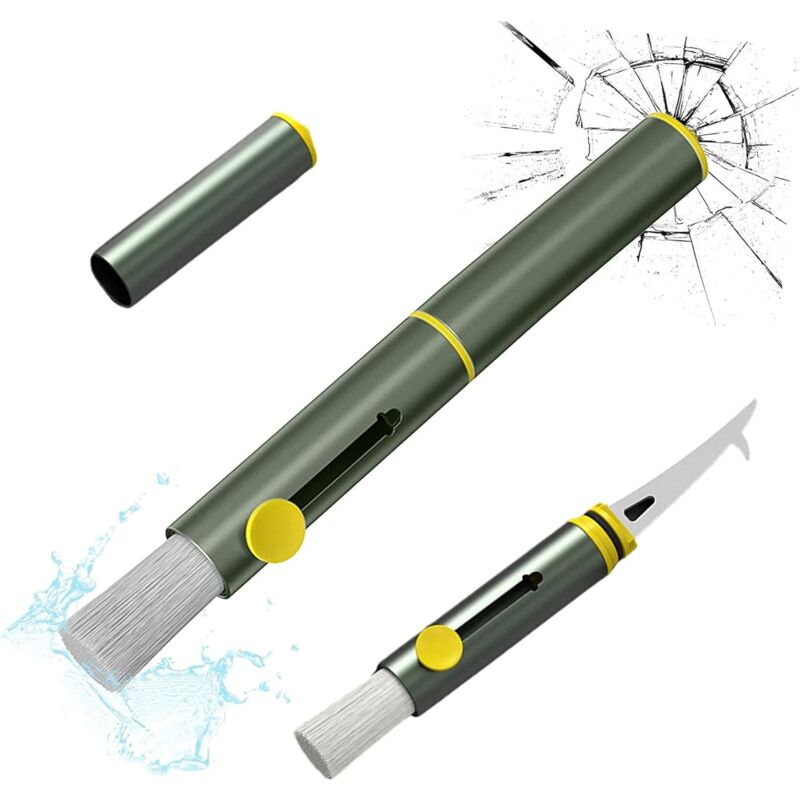 3 In 1 Multifunctional Car Cleaning Brush, Dust Remover, Tire Stone Hook, Window Breaker Hammer. Feather V1188-MS-227-2242