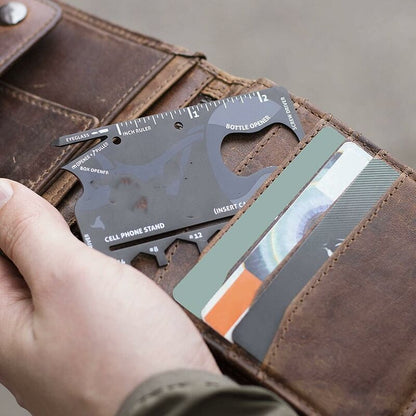 Multi Tool,18 In 1 Multifunction Card Tool Holder Stainless Steel Multi-Tools Pocket Tools Gadget Bottle V1188-MS-227-2243