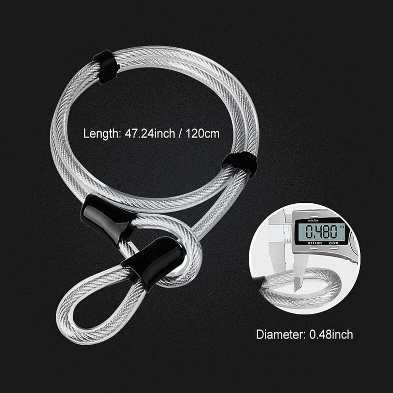 Bicycle U-Lock + Steel Cable Lock With Bracket 2 In 1 Flexible U-Lock Steel Cable V1188-MS-227-2244