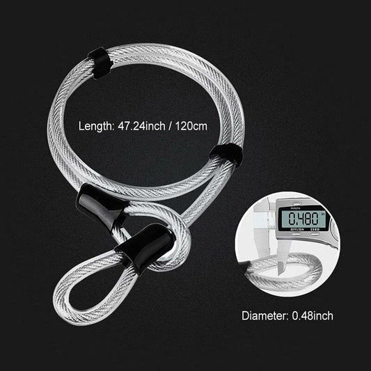 Bicycle U-Lock + Steel Cable Lock With Bracket 2 In 1 Flexible U-Lock Steel Cable V1188-MS-227-2244
