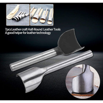 7 pcs Half ROund Diy Leather Craft Tools Arc Shape Belt End Cutter Leather Strap Semicircle Punch Tools V1188-MS-227-2256