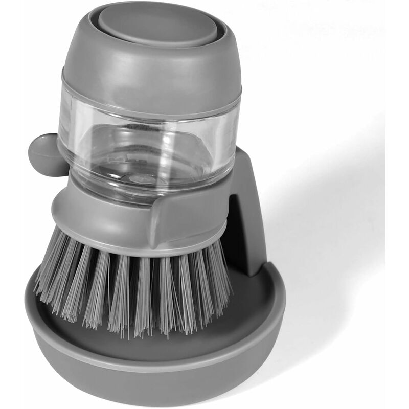 Soap Dispensing Dish Brush, Kitchen Hand Brush For Cleaning Dishes, Pots, Pans And Sinks -- Gray V014Dcbgre V1188-MS-227-2262