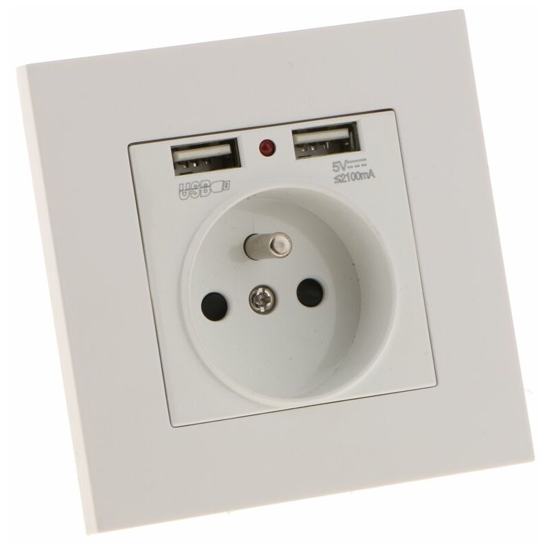 Sharplace Wall Socket, Wall Socket, Dual Usb 5V/2100Ma, 2 Port Usb Socket Convenient And Easy To Manage V1188-MS-227-2266