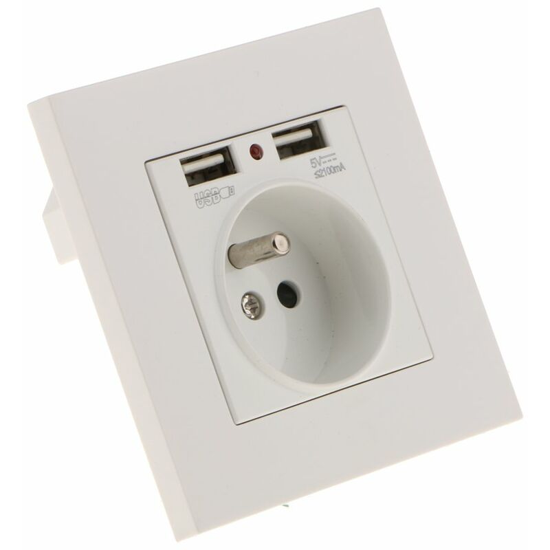 Sharplace Wall Socket, Wall Socket, Dual Usb 5V/2100Ma, 2 Port Usb Socket Convenient And Easy To Manage V1188-MS-227-2266