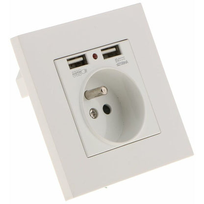 Sharplace Wall Socket, Wall Socket, Dual Usb 5V/2100Ma, 2 Port Usb Socket Convenient And Easy To Manage V1188-MS-227-2266