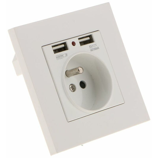 Sharplace Wall Socket, Wall Socket, Dual Usb 5V/2100Ma, 2 Port Usb Socket Convenient And Easy To Manage V1188-MS-227-2266