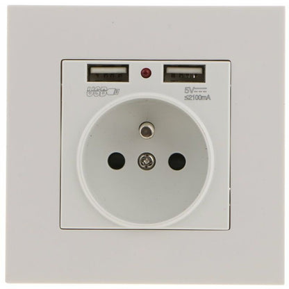 Sharplace Wall Socket, Wall Socket, Dual Usb 5V/2100Ma, 2 Port Usb Socket Convenient And Easy To Manage V1188-MS-227-2266