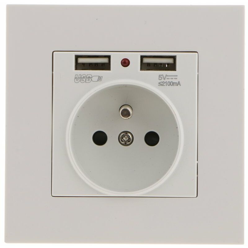 Sharplace Wall Socket, Wall Socket, Dual Usb 5V/2100Ma, 2 Port Usb Socket Convenient And Easy To Manage V1188-MS-227-2266