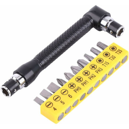 10 pcs Screwdriver L-Shaped Extension Handle Double Head Hex Socket Screwdriver Torx Slotted Screwdriver Kit V1188-MS-227-2267