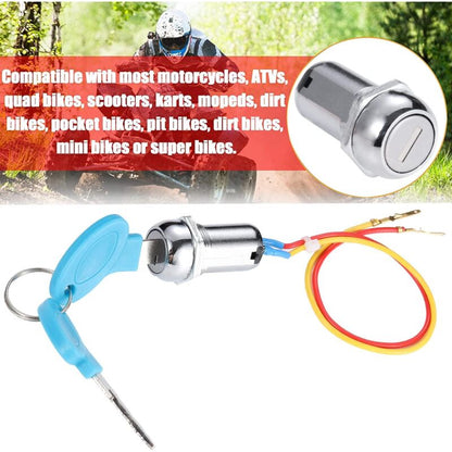 2 Wire Ignition Switch, Key Start Switch With 2 On-Off Buttons For Electric Scooter Atv Moped Go Kart V1188-MS-227-2269
