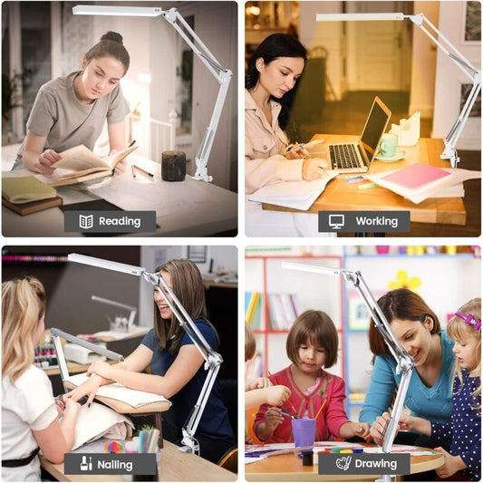 LED Desk Lamp - Powerful LED Desk Lamp With Clip - Eye Protection LED Desk Lamp - 3 Lighting Modes X 10 V1188-MS-227-2272