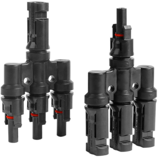 1 Pair Pv T Branch Connectors Type Solar Panel Connector Photovoltaic 3 Branch Solar Panel Cable Connector V1188-MS-227-2276