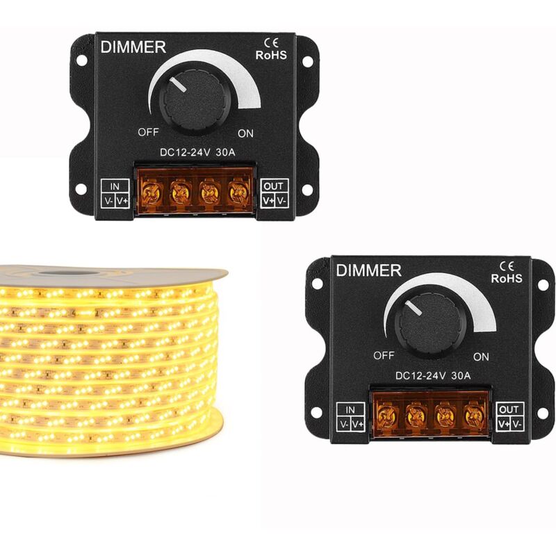 LED ROtary LED Dimmer Switch Dimming Controller Dc 12V-24V 30A Pwm Dimmer Knob For Adjusting Brightness(2 V1188-MS-227-2278