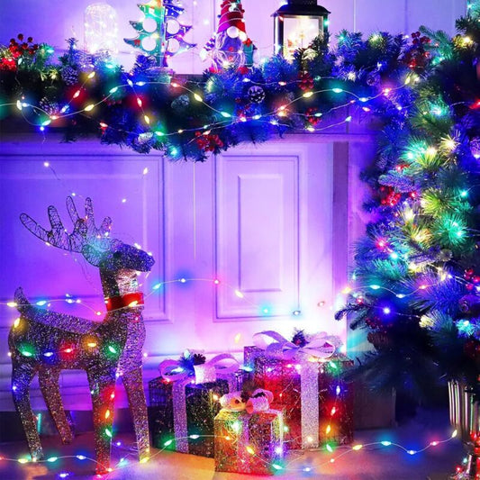Christmas Fairy Lights LED Multicolor String Lights 2 Pack 10M 100 LEDs Battery Operated String Lights For V1188-MS-227-2279