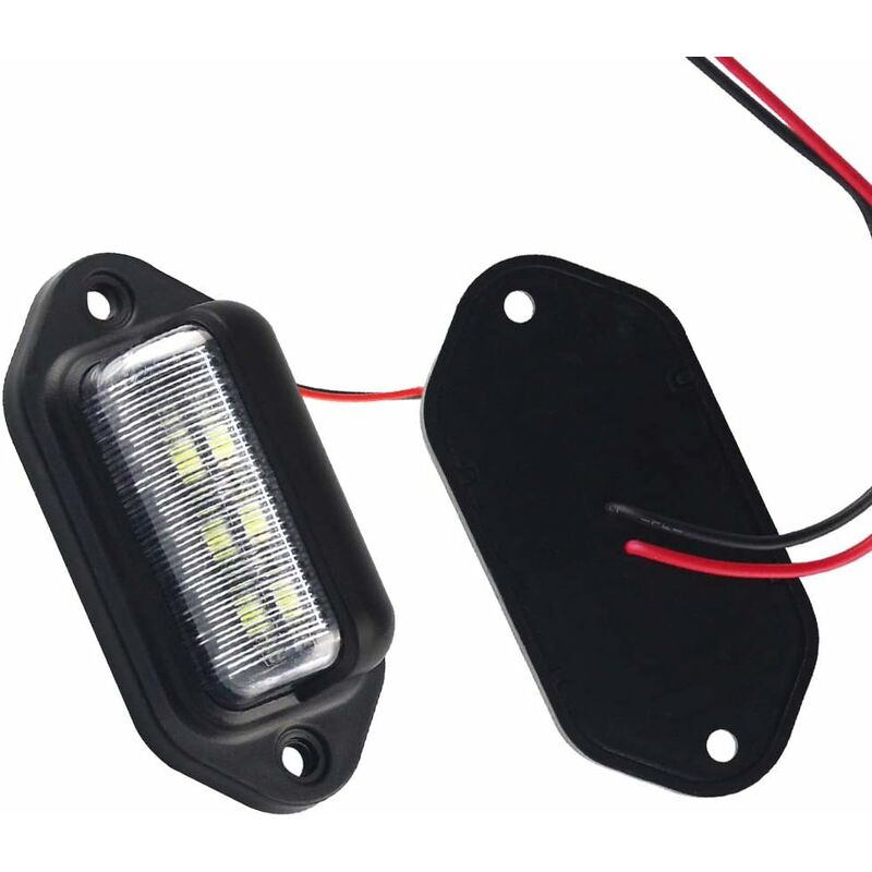 Universal 6LED LED License Plate Light Door Step Light For Trailer Rv Truck 2 Pack V1188-MS-227-2280
