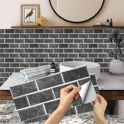 Kitchen Tile Stickers, 12 Pieces Self-Adhesive Tile Sticker Waterproof Pvc Tile Stickers Self-Adhesive Wall V1188-MS-227-2281