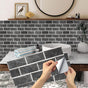 Kitchen Tile Stickers, 12 Pieces Self-Adhesive Tile Sticker Waterproof Pvc Tile Stickers Self-Adhesive Wall V1188-MS-227-2281