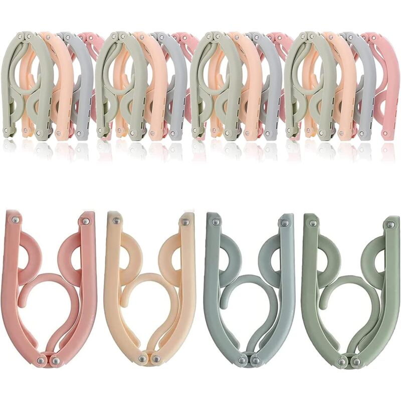 12 Pack Portable Foldable Plastic Travel Hangers Space Saving With Non-Slip Multi-Functional Travel V1188-MS-227-2287