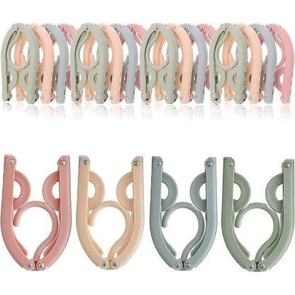 12 Pack Portable Foldable Plastic Travel Hangers Space Saving With Non-Slip Multi-Functional Travel V1188-MS-227-2287