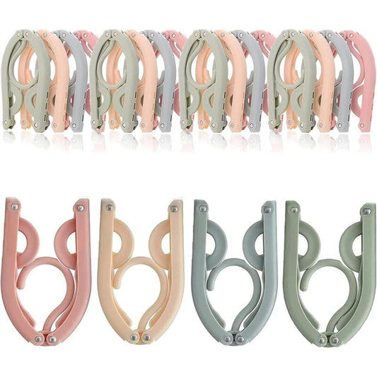 12 Pack Portable Foldable Plastic Travel Hangers Space Saving With Non-Slip Multi-Functional Travel V1188-MS-227-2287