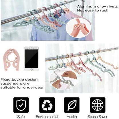 12 Pack Portable Foldable Plastic Travel Hangers Space Saving With Non-Slip Multi-Functional Travel V1188-MS-227-2287