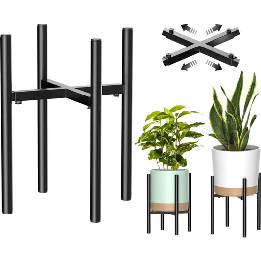 Plant Stand, Simple Style Metal Plant Shelf, Indoor And Outdoor Flower Pot Holder Adjustable Width For V1188-MS-227-2291