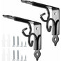 2 pcs Wall Shelf Brackets, 90 Degree Triangle Shelf Brackets, Metal Angle Bracket For Bookshelf, Kitchen - V1188-MS-227-2294