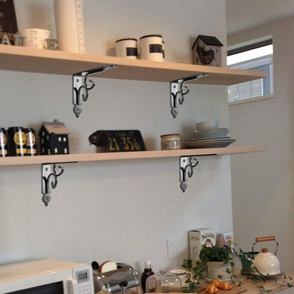 2 pcs Wall Shelf Brackets, 90 Degree Triangle Shelf Brackets, Metal Angle Bracket For Bookshelf, Kitchen - V1188-MS-227-2294