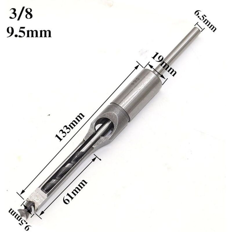 4 pcs Chisel Set Square Hole Drill Bits, Steel Hollow Chisel Woodworking Tools Set (1/4-1/2-5/16-3/8 Inch) V1188-MS-227-2295