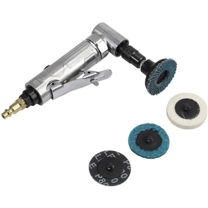 Air Die Grinder, 90 degrees Bend Angle Grinder - 1/4" Air Inlet - With 2" Sanding Disc - Pneumatic Sander V1188-MS-227-2297