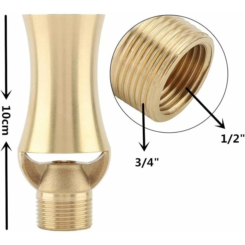 Brass Ice Tower Pond Waterfall Cedar Water Fountain Spray Nozzle Head Adjustable Cedar Shape Basin Flow V1188-MS-227-2298