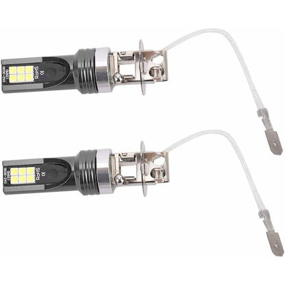 2 pcs LED Headlight Bulb, 2525 12LED Car Vehicle Headlight Replacement For H3 Headlight Bulb Dc12V-24V White V1188-MS-227-2301
