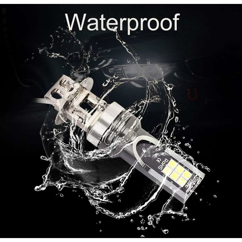 2 pcs LED Headlight Bulb, 2525 12LED Car Vehicle Headlight Replacement For H3 Headlight Bulb Dc12V-24V White V1188-MS-227-2301