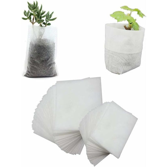 500 pcs Non-Woven Plant Bags, Biodegradable Non-Woven Fabric Plant Bags Seedling Grow Bags For Tomatoes, V1188-MS-227-2302