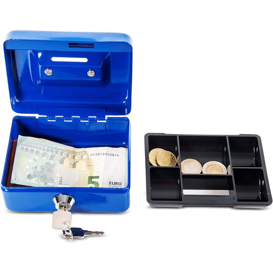 Steel Money Box Lockable And Portable 12.5X9.5X6Cm With Coin Slot Suitable As Piggy Bank, Small Safe, Cash V1188-MS-227-2303