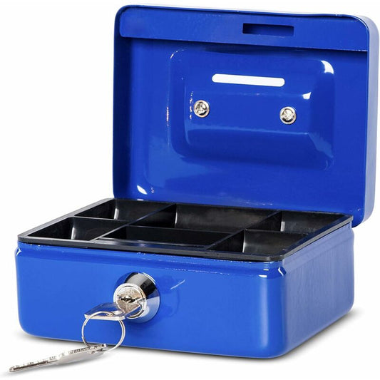 Steel Money Box Lockable And Portable 12.5X9.5X6Cm With Coin Slot Suitable As Piggy Bank, Small Safe, Cash V1188-MS-227-2303